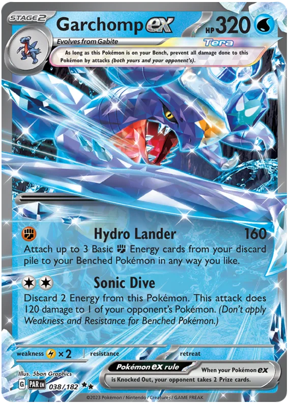 2023 Pokemon - SV04 Paradox Rift - Garchomp ex - 038/182