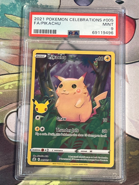 2021 Pokemon Celebrations - Pikachu - Ultra Rare - PSA Graded 9 - #005