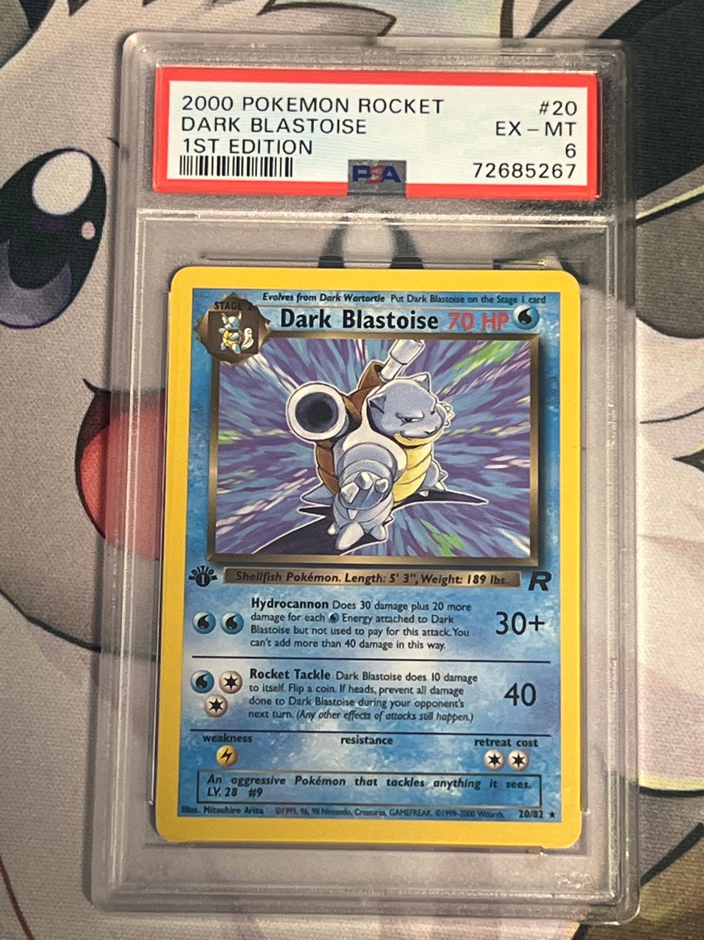 2000 Pokemon DARK BLASTOISE - 1st Edition - Graded PSA 6 - #20
