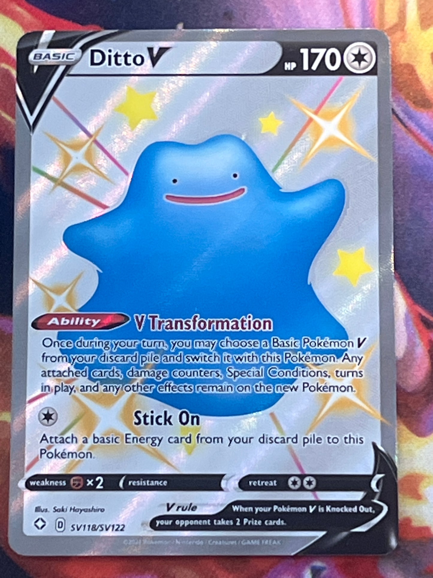 2021 Pokemon Ditto V - Shiny Vault - #SV118
