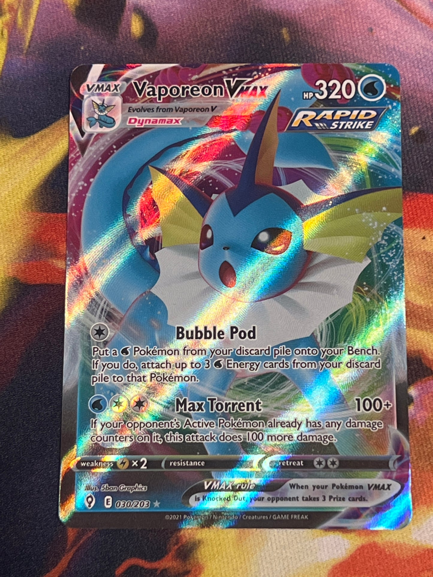 2021 Pokemon Vaporeon Vmax - Ultra Rare - #30