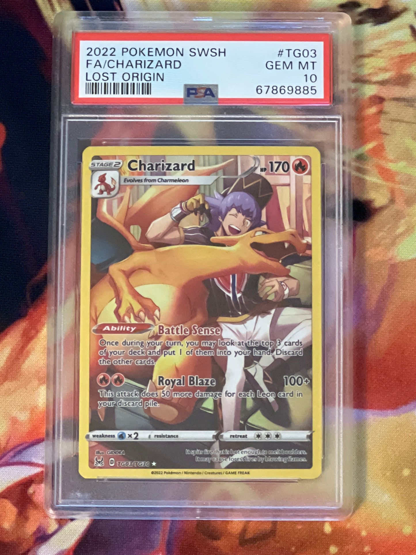 2022 Pokemon Charizard - Trainer Gallery - Graded PSA 10 - #TG03