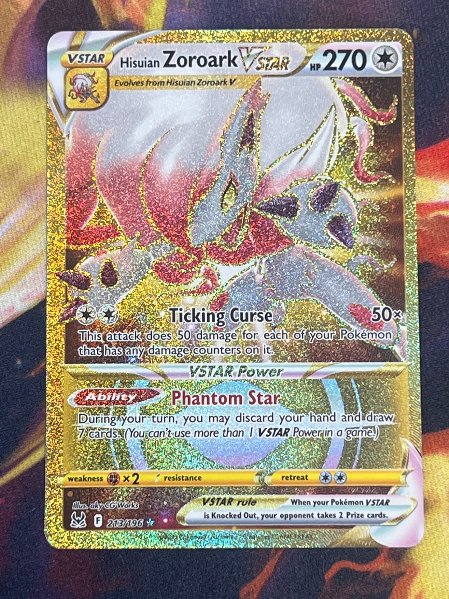 2022 Pokemon Hisuian Zoroark Vstar - Secret Gold Rare - #213