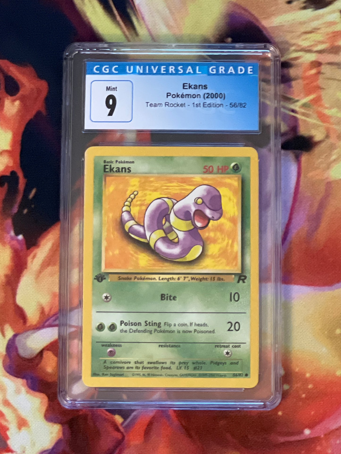 2000 Pokemon Ekans - Non-Holo - Graded CGC 9 - #56