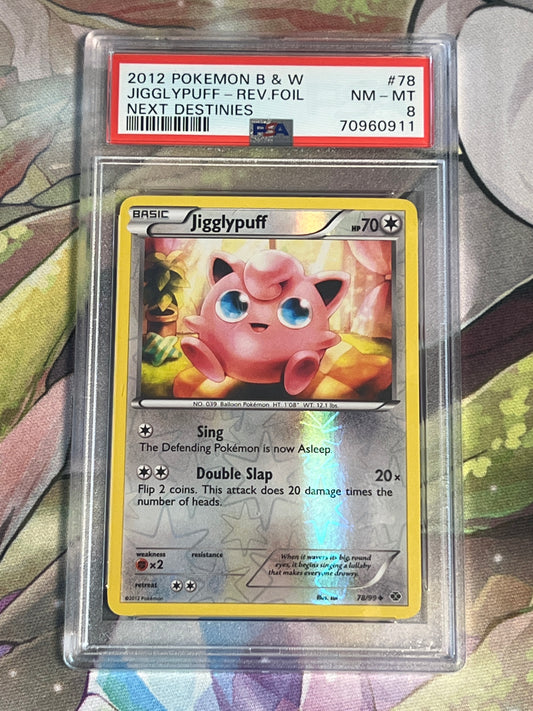 2012 Pokemon Jigglypuff - Reverse Holo - PSA 8 - #78