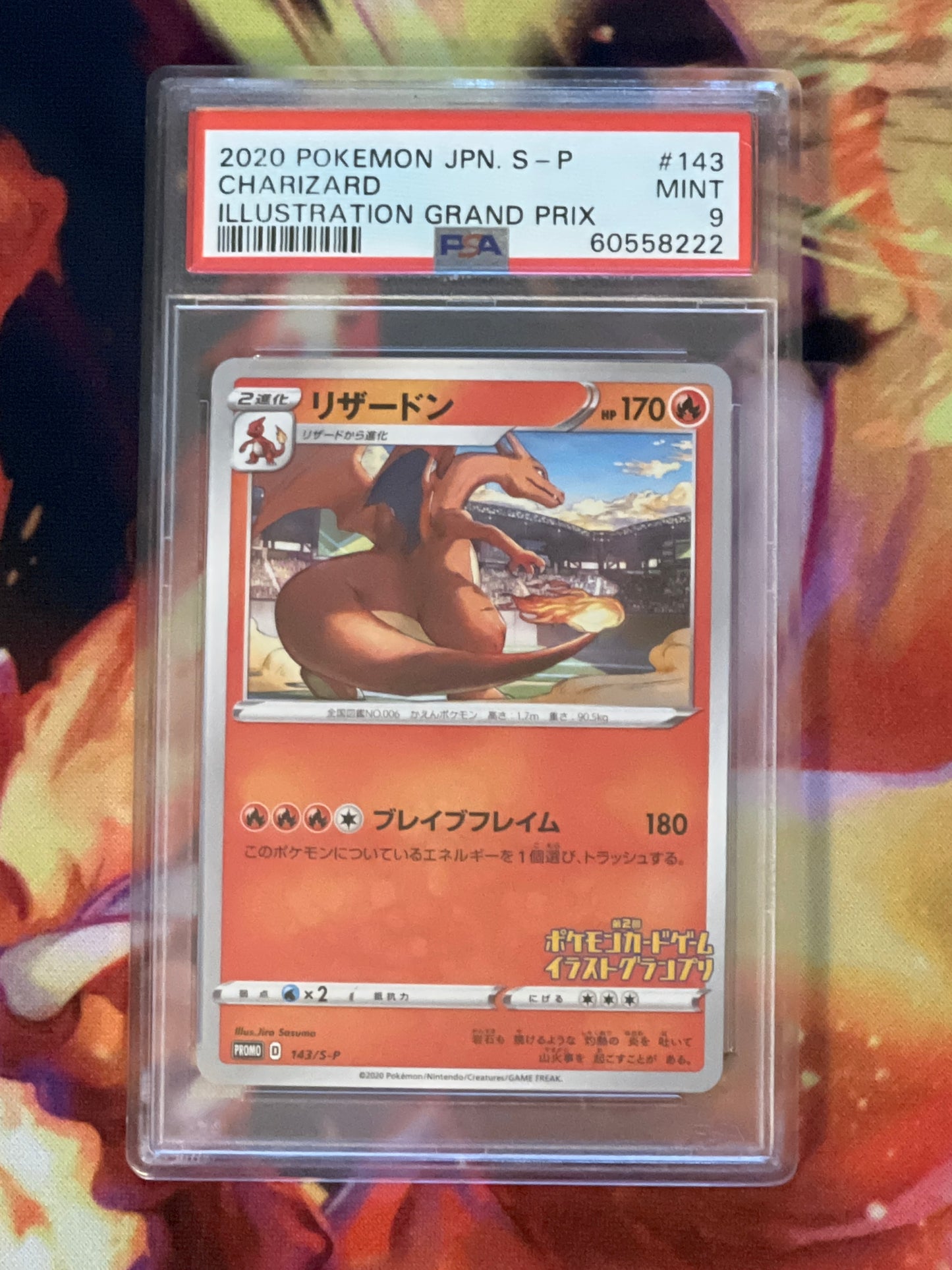 2020 Pokemon Charizard - Japanese Non-Holo - Graded PSA 9 - #143