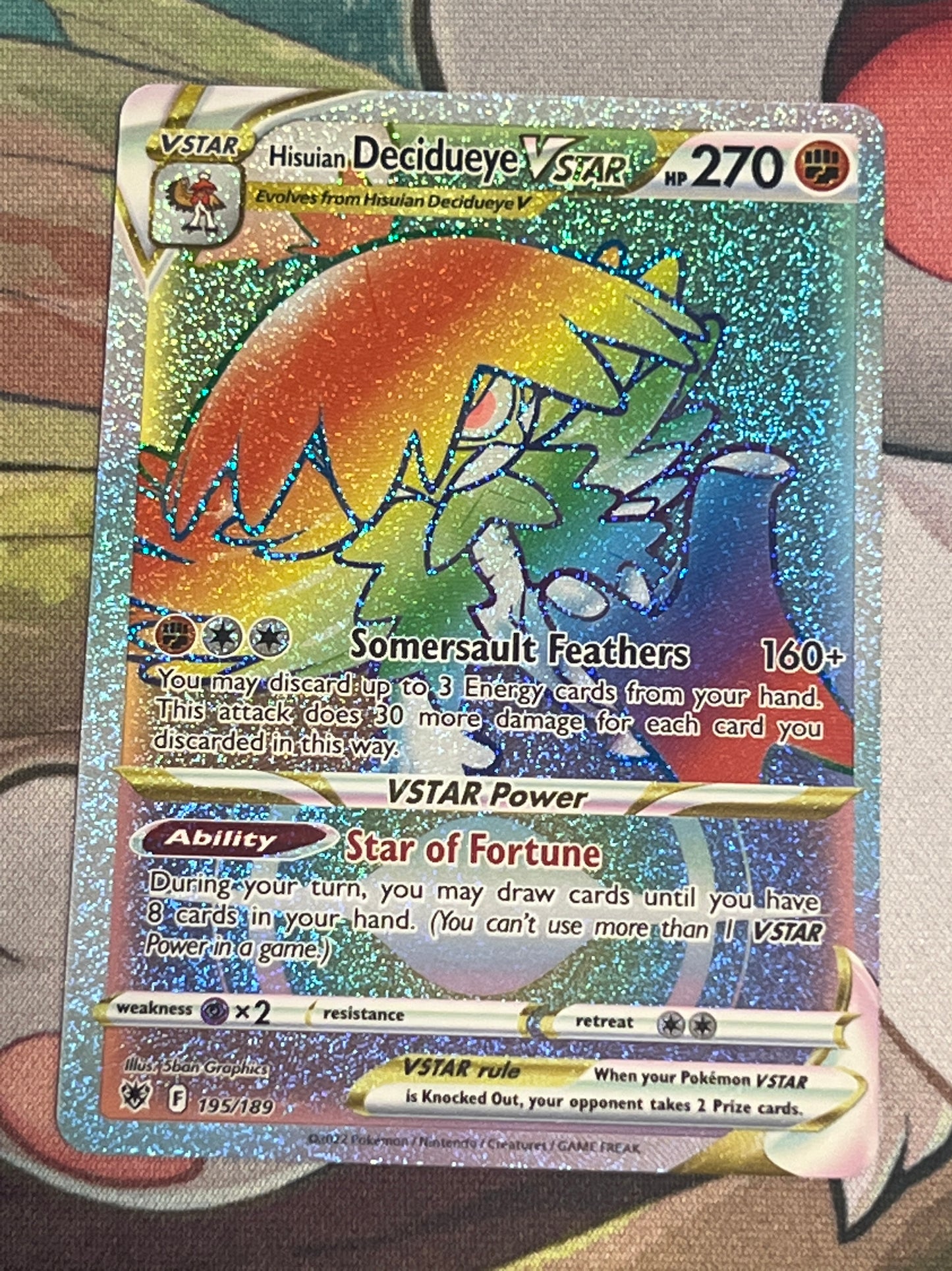 2022 Pokemon Hisuian Decidueye Vstar - Secret Rare - #195