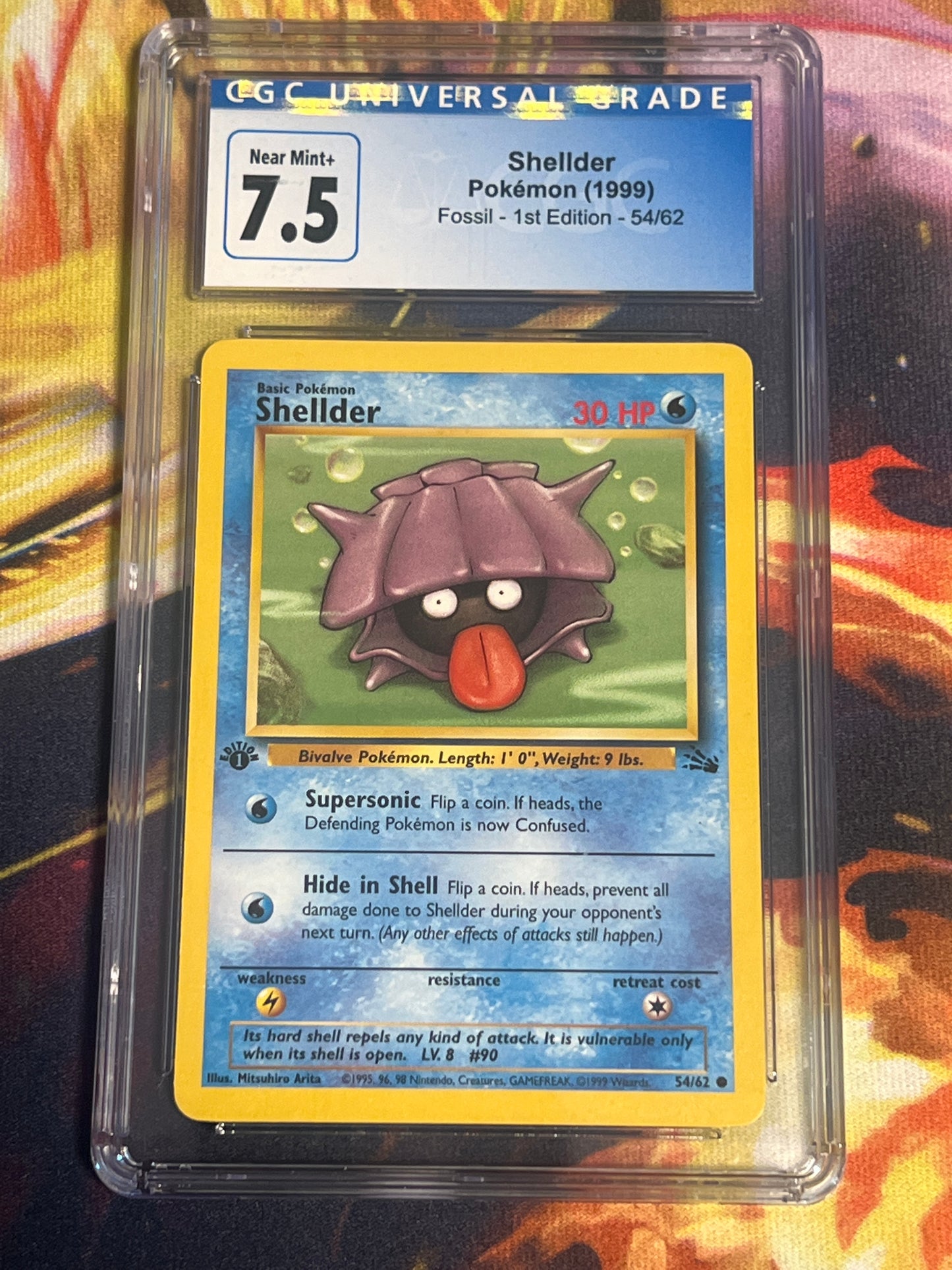 1999 Pokemon Shellder - First Edition - Non-Holo - Graded CGC 7.5 - #54