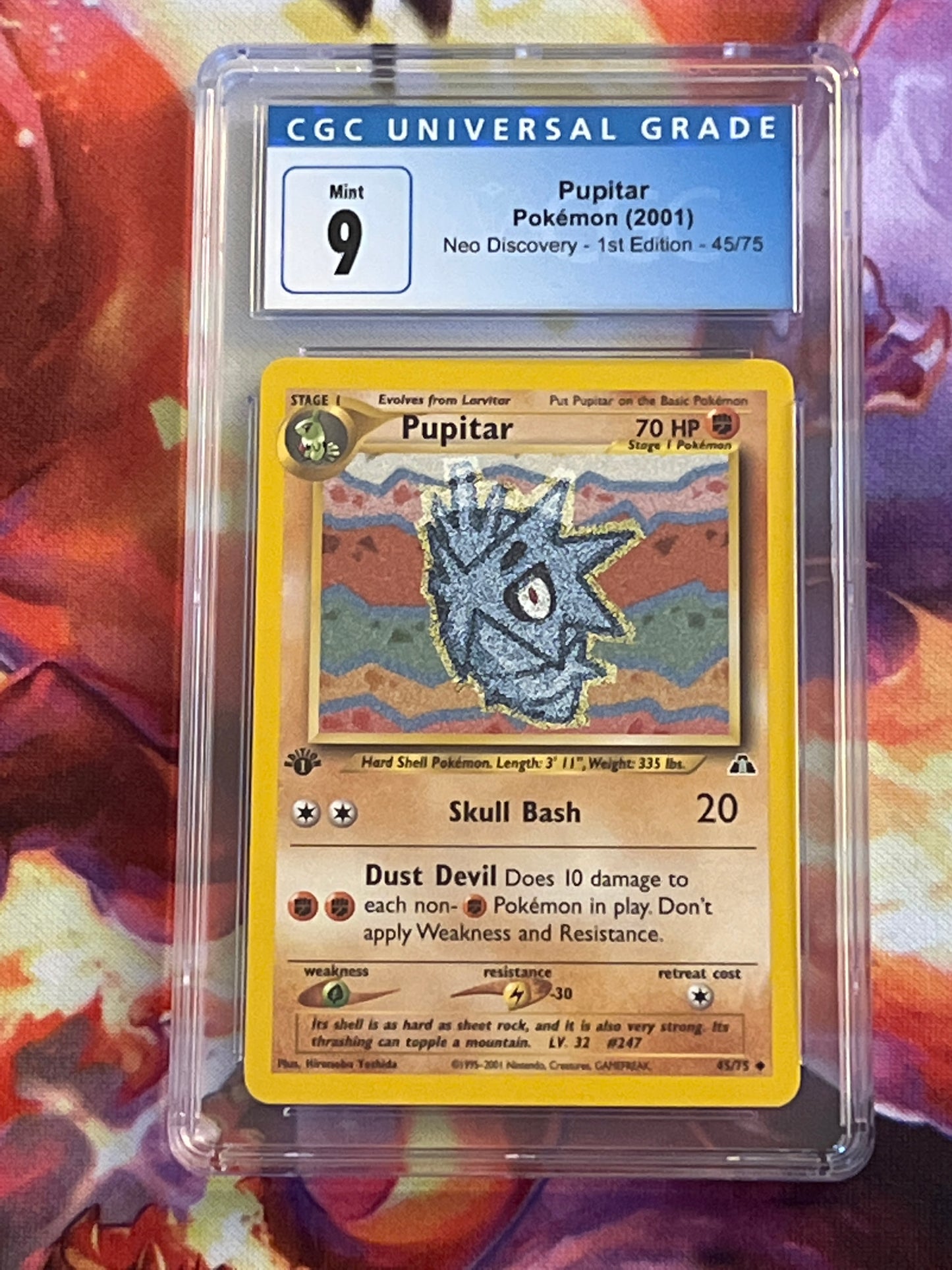 2001 Pokemon Pupitar - First Edition - Graded CGC 9 - #45
