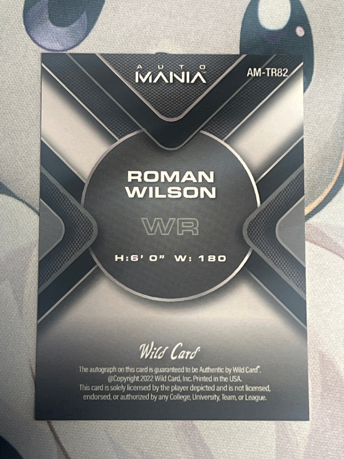 2022 Wild Card - Auto Mania - Roman Wilson - Auto - Numbered 2/3 - #AM-TR82