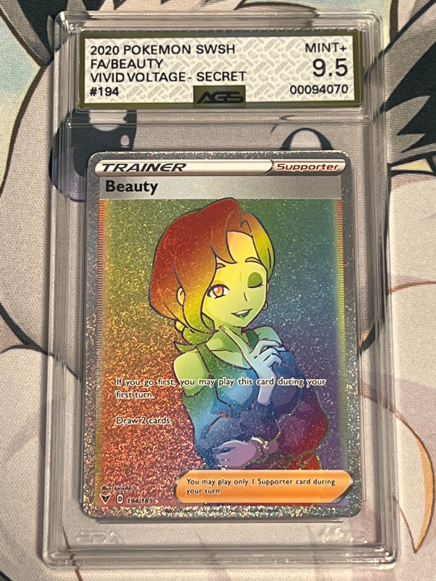 2020 Pokemon Beauty - Secret Rainbow Rare - Holo - Graded AGS 9.5 - #194