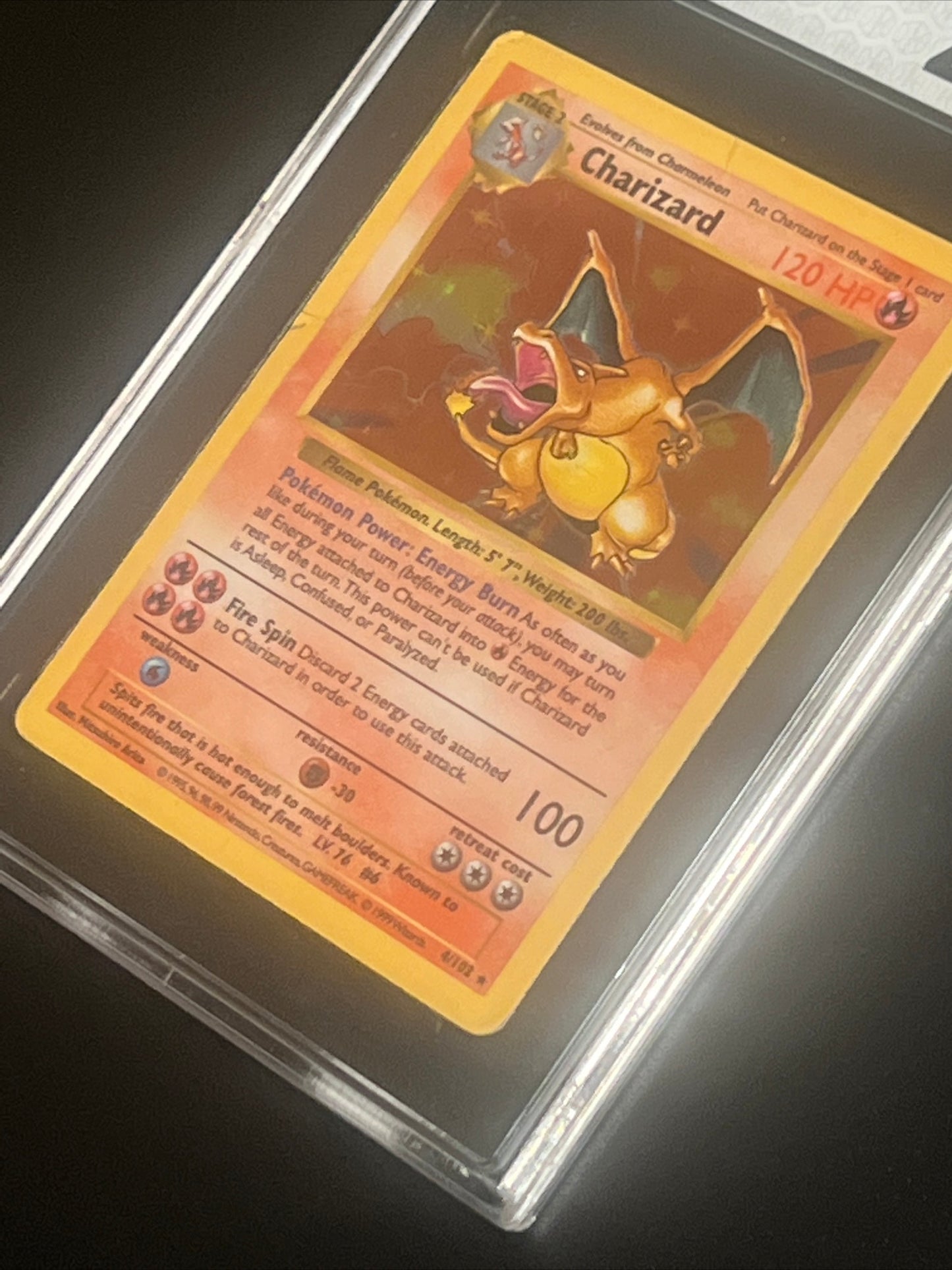 1999 Pokemon Base Set - Shawdowless Holo - CHARIZARD - SGC 2.5