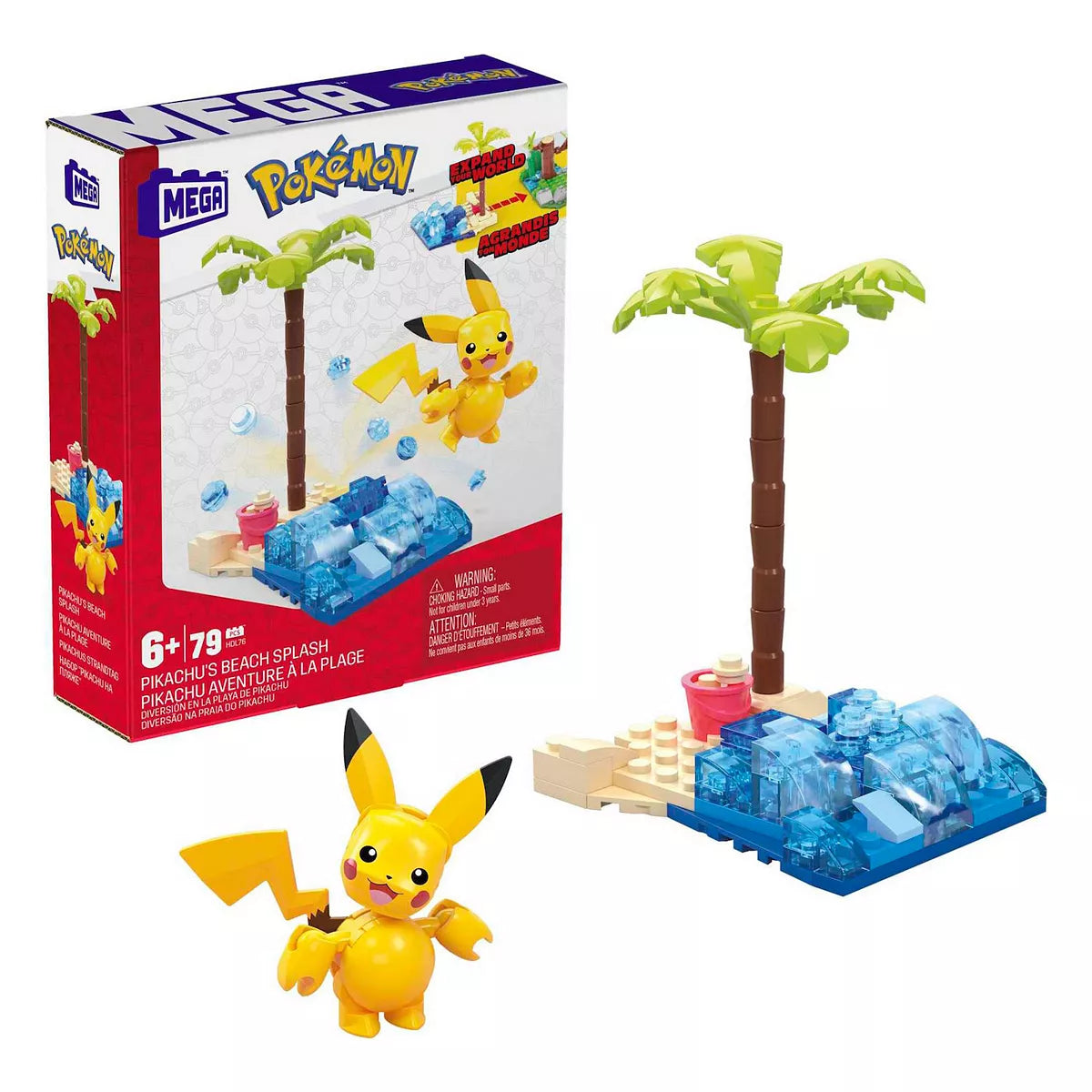 MEGA Pokemon Pikachu's Beach Splash (79 Pieces)