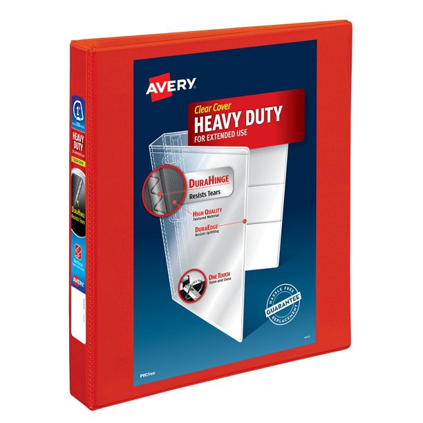 Avery - Binder - Heavy Duty - 1 Inch Rings - Red