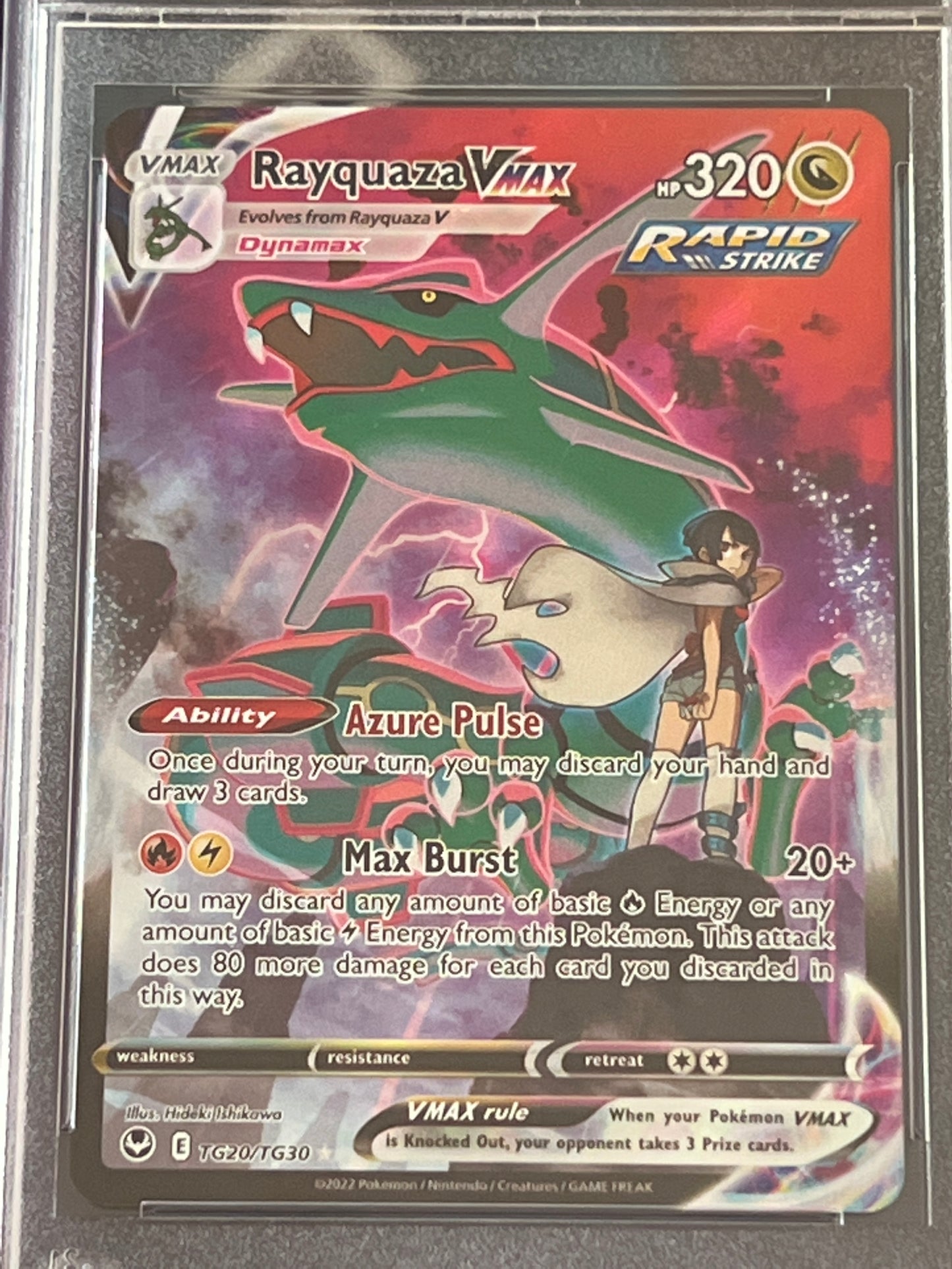 2022 Pokemon Rayquaza Vmax - Trainer Gallery - Ultra Rare - Graded PSA 10 - #TG20