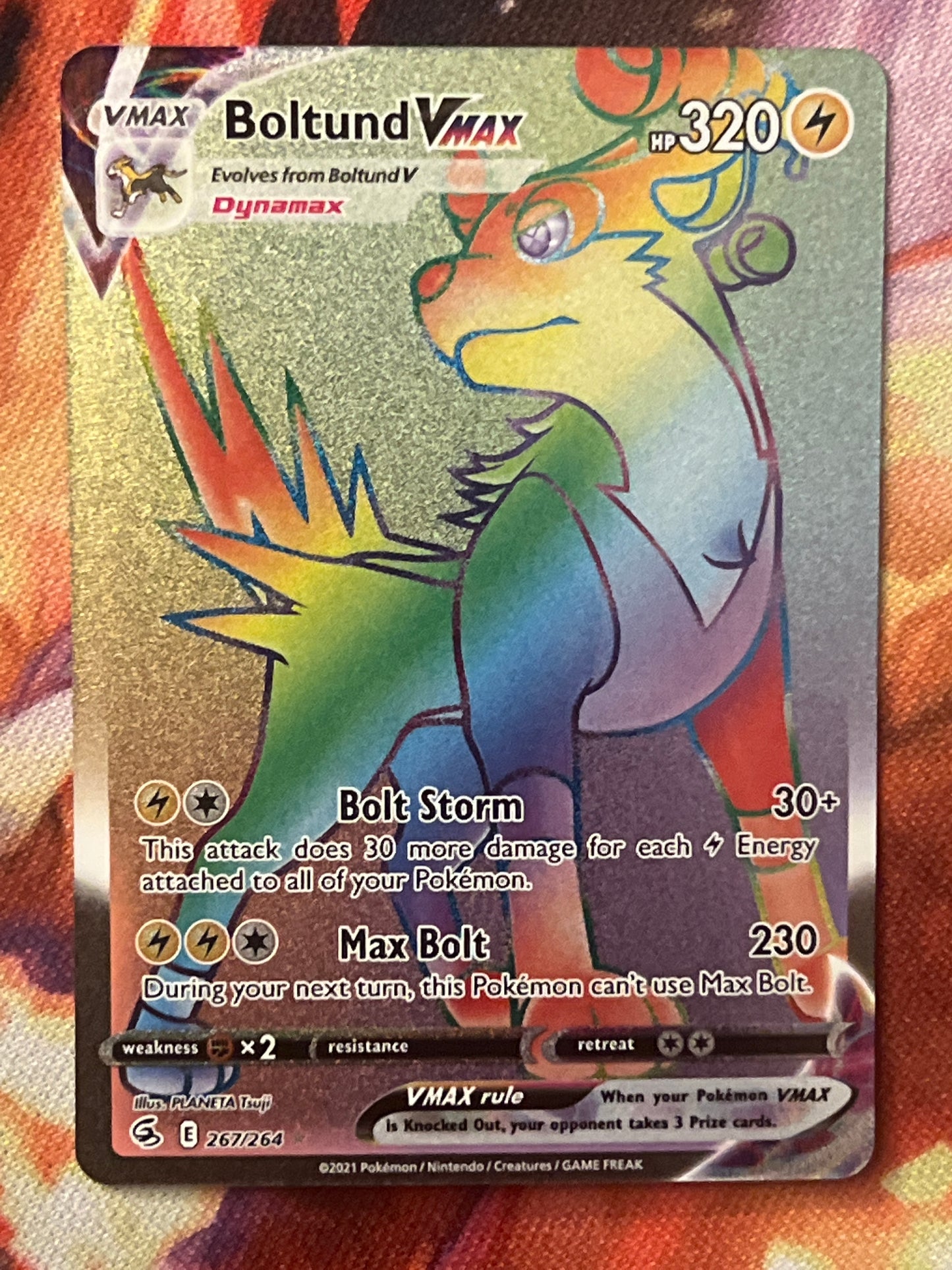 2021 Pokemon Boltund Vmax - Secret Rare - Rainbow Holo - #267