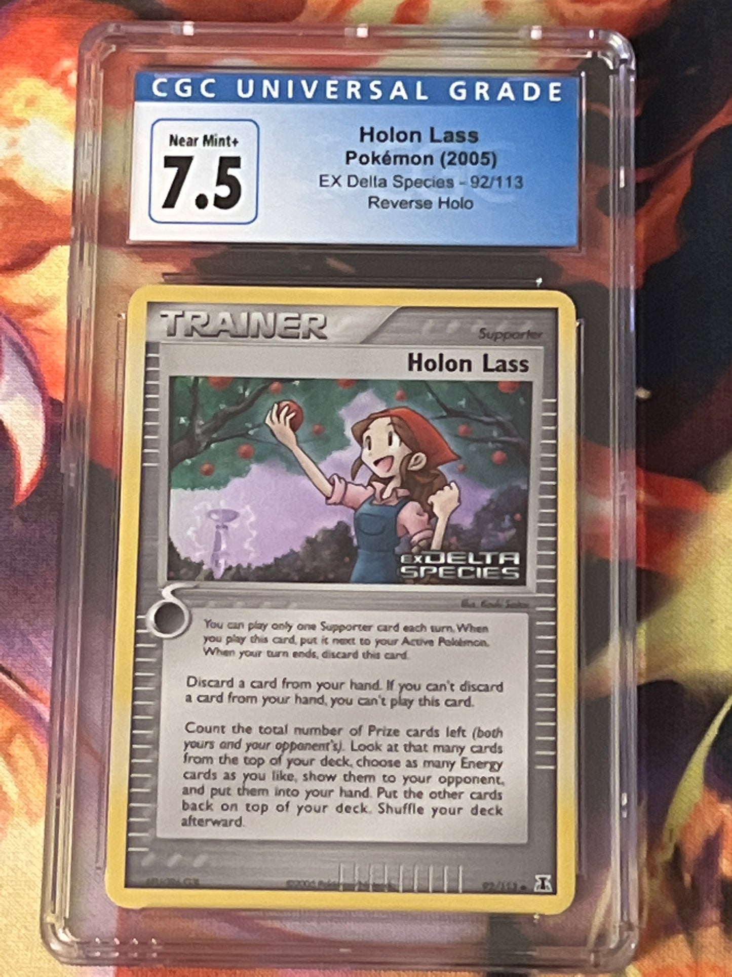 2005 Pokemon - Holon Lass - Trainer Holo - Population-1 - Graded CGC 7.5 - #92