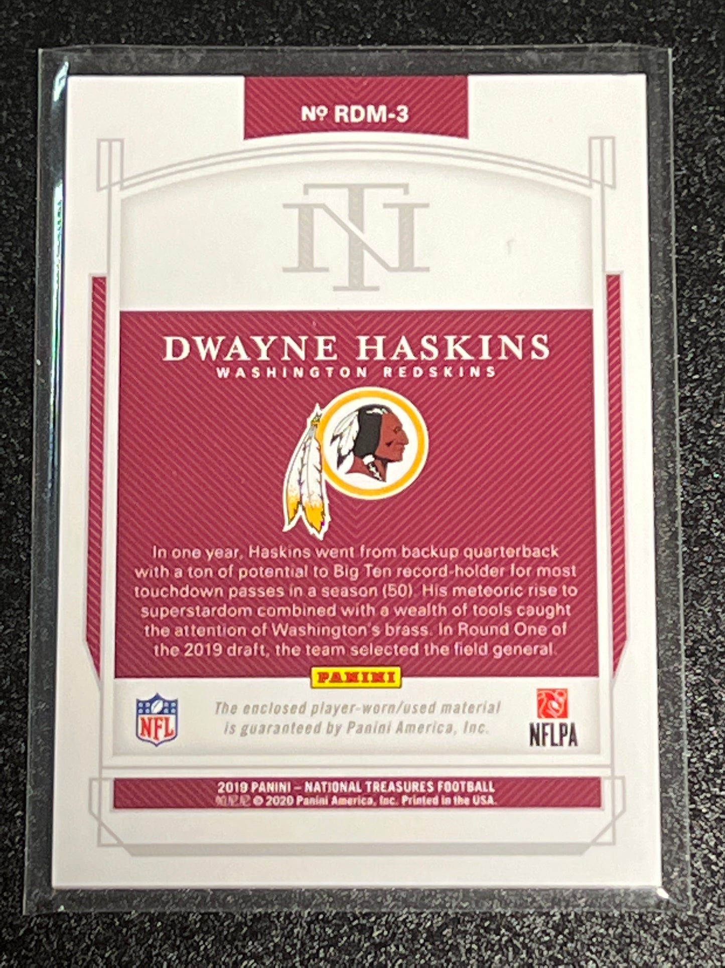2019 Panini Nat. Treas. DWAYNE HASKINS - Patch Card - 80/99 - #RDM-3