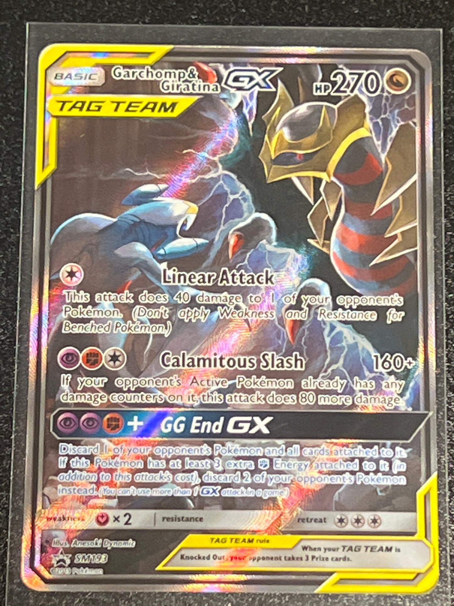 2019 Pokemon GARCHOMP & GIRATINA GX - Holo - #SM193