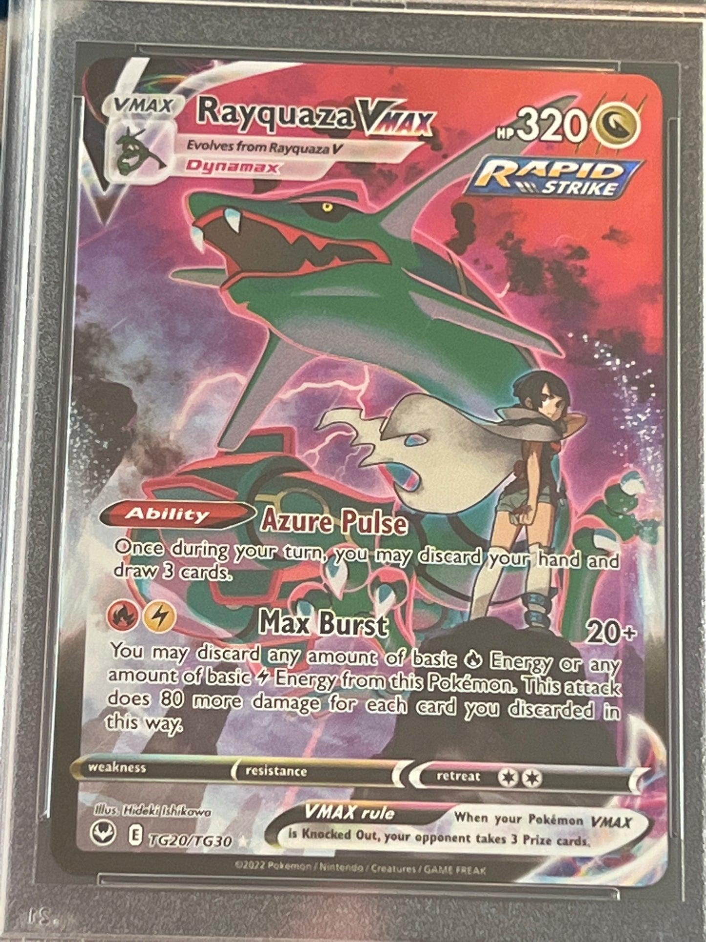 2022 Pokemon Rayquaza Vmax - Trainer Gallery - Ultra Rare - Graded PSA 10 - #TG20
