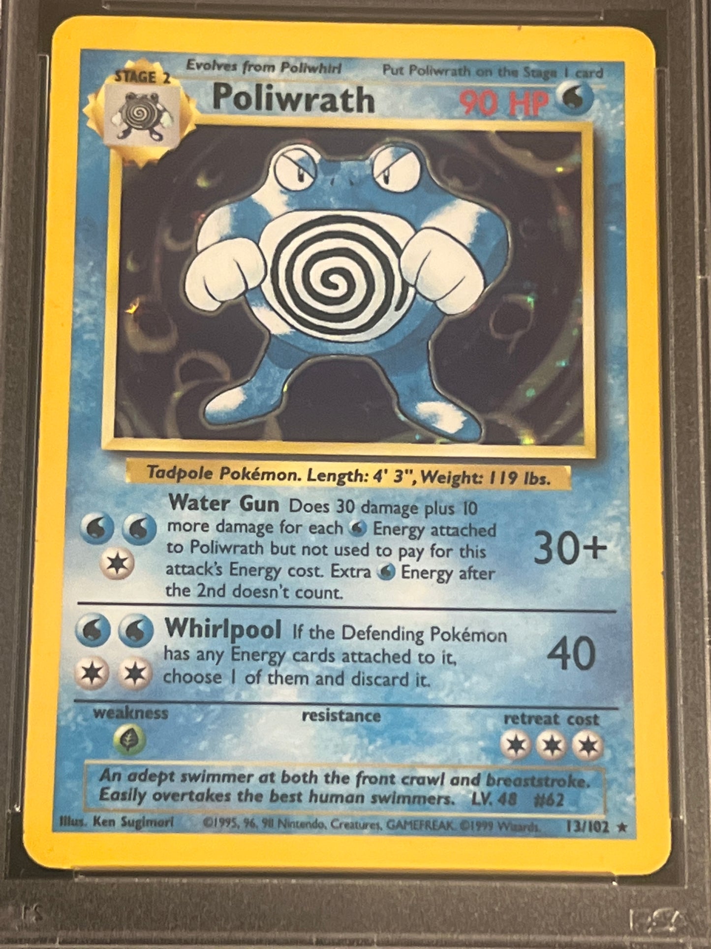 1999 Pokemon Game POLIWRATH - Holo - PSA 4