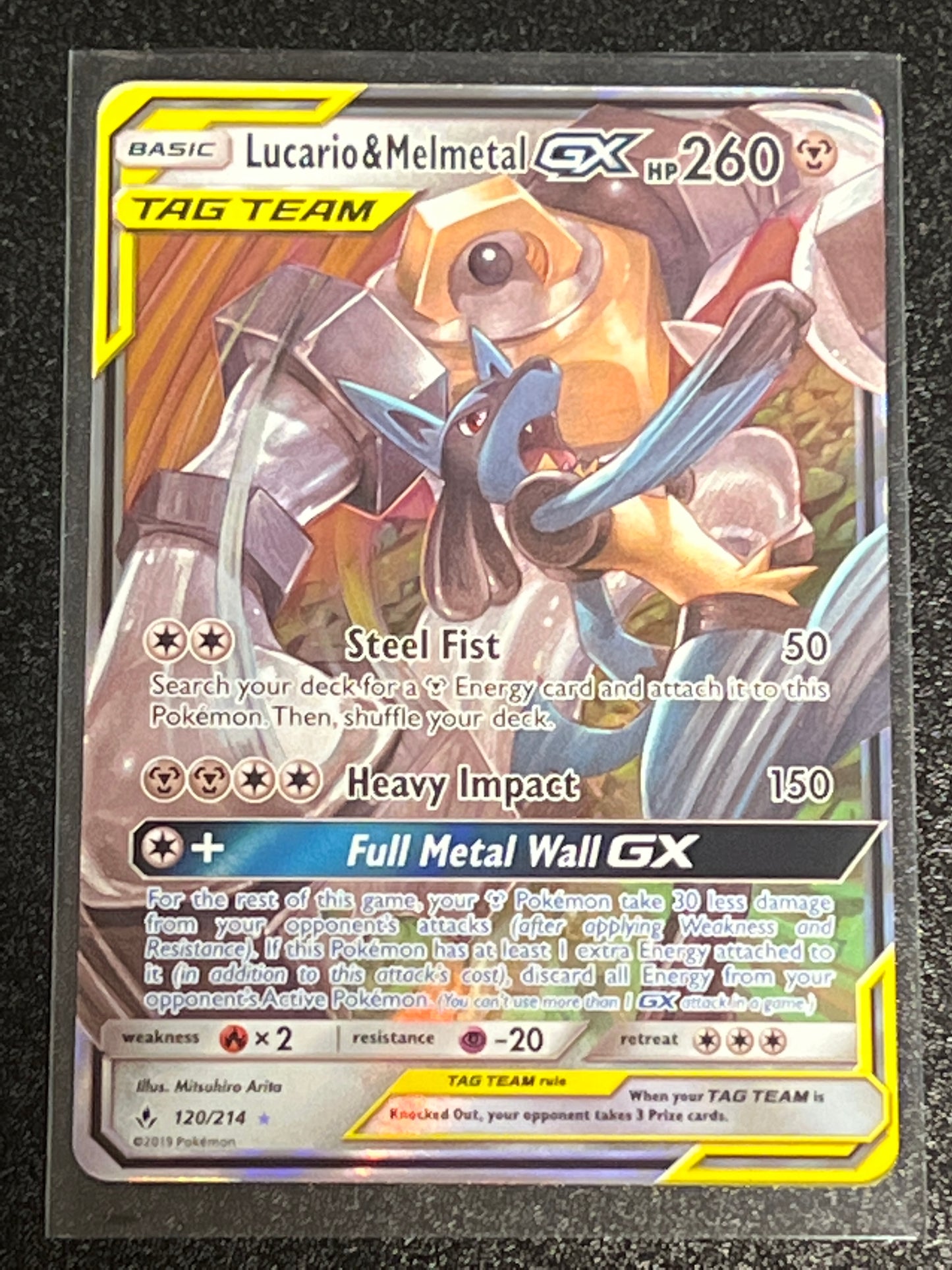 2019 Pokemon LUCARIO & MELMETAL GX - Holo - #120