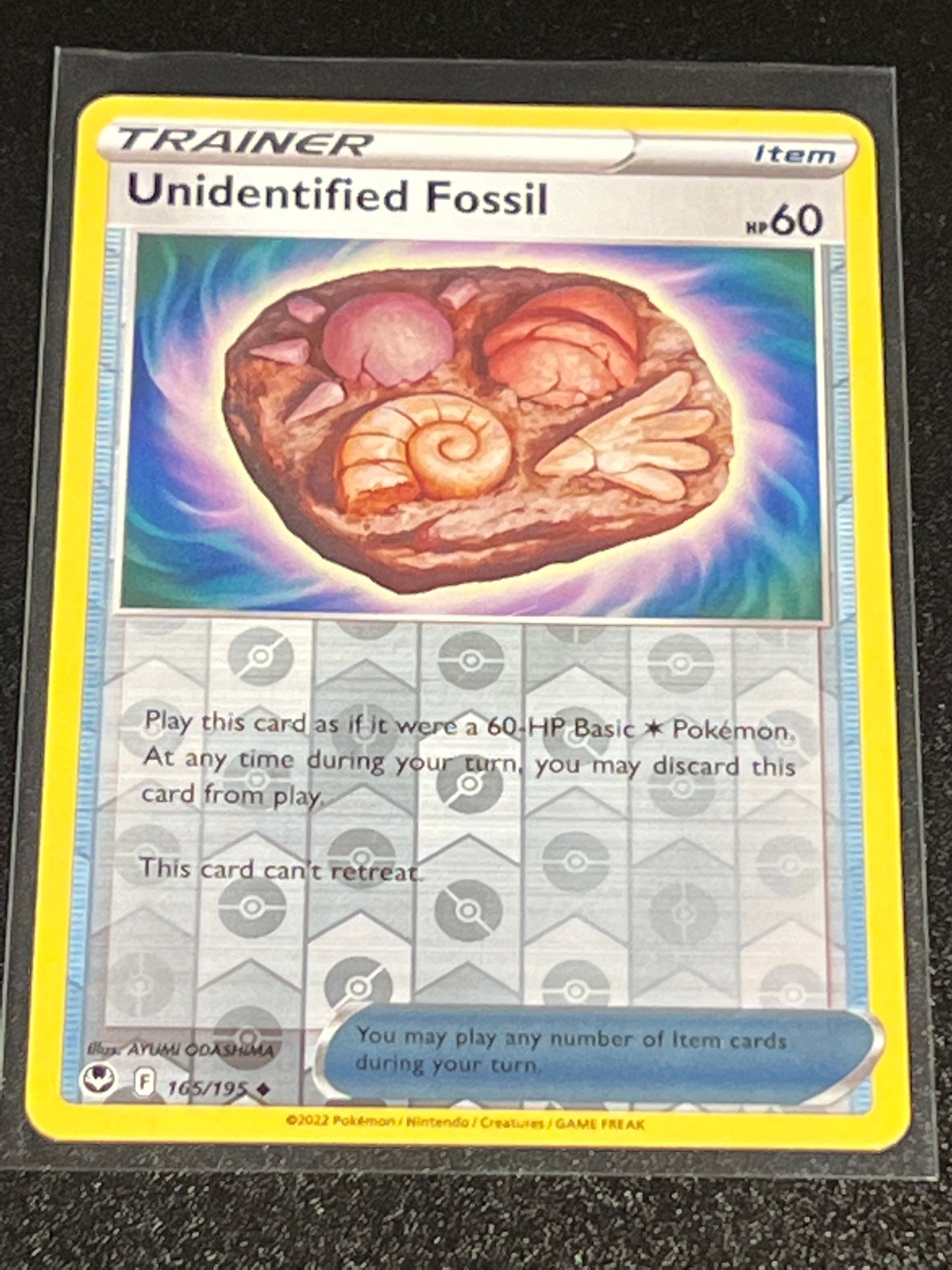 2022 Pokemon UNIDENTIFIED FOSSIL - Trainer - Reverse Holo - #165