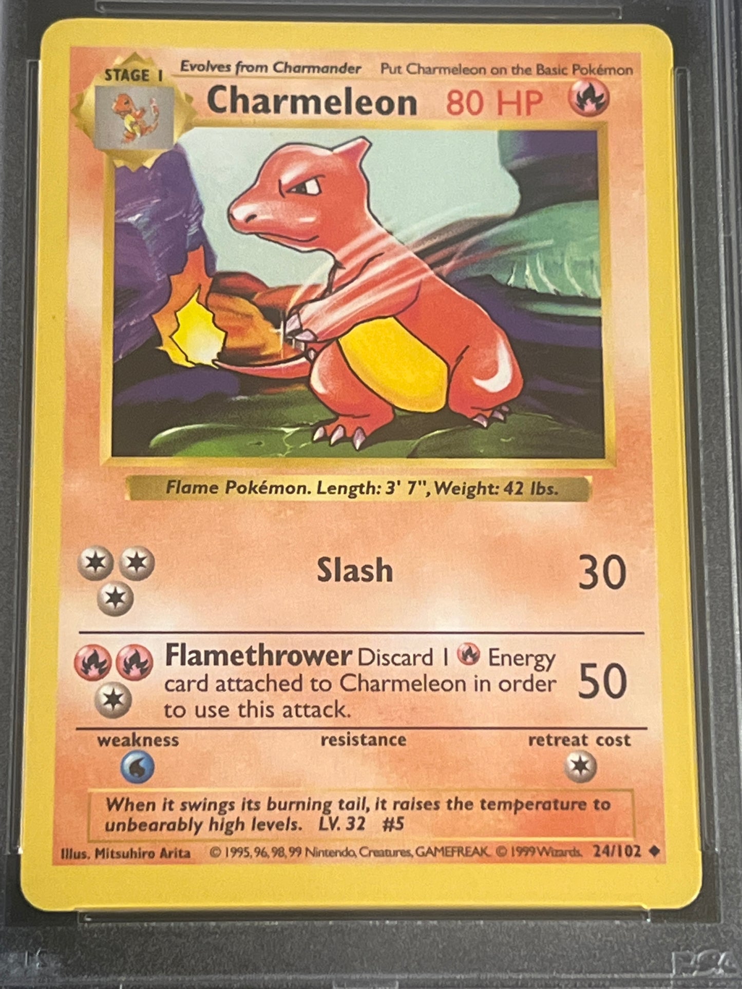 1999 Pokemon Game CHARMELEON - Shadowless - PSA 9