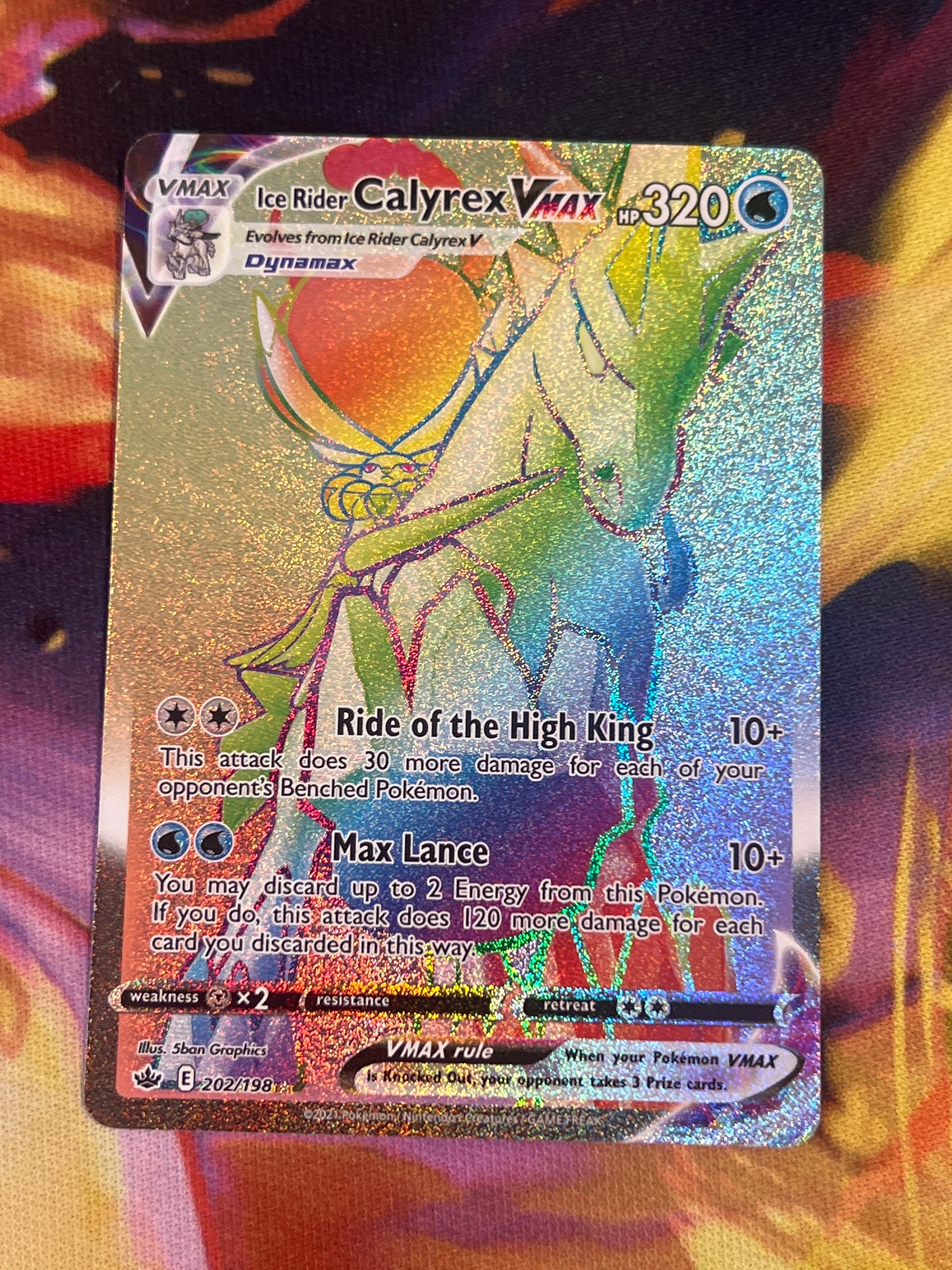 2021 Pokemon Ice Rider Calyrex Vmax - Rainbow Secret Rare - #202