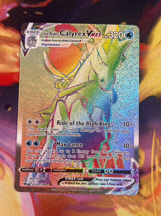 2021 Pokemon Ice Rider Calyrex Vmax - Rainbow Secret Rare - #202
