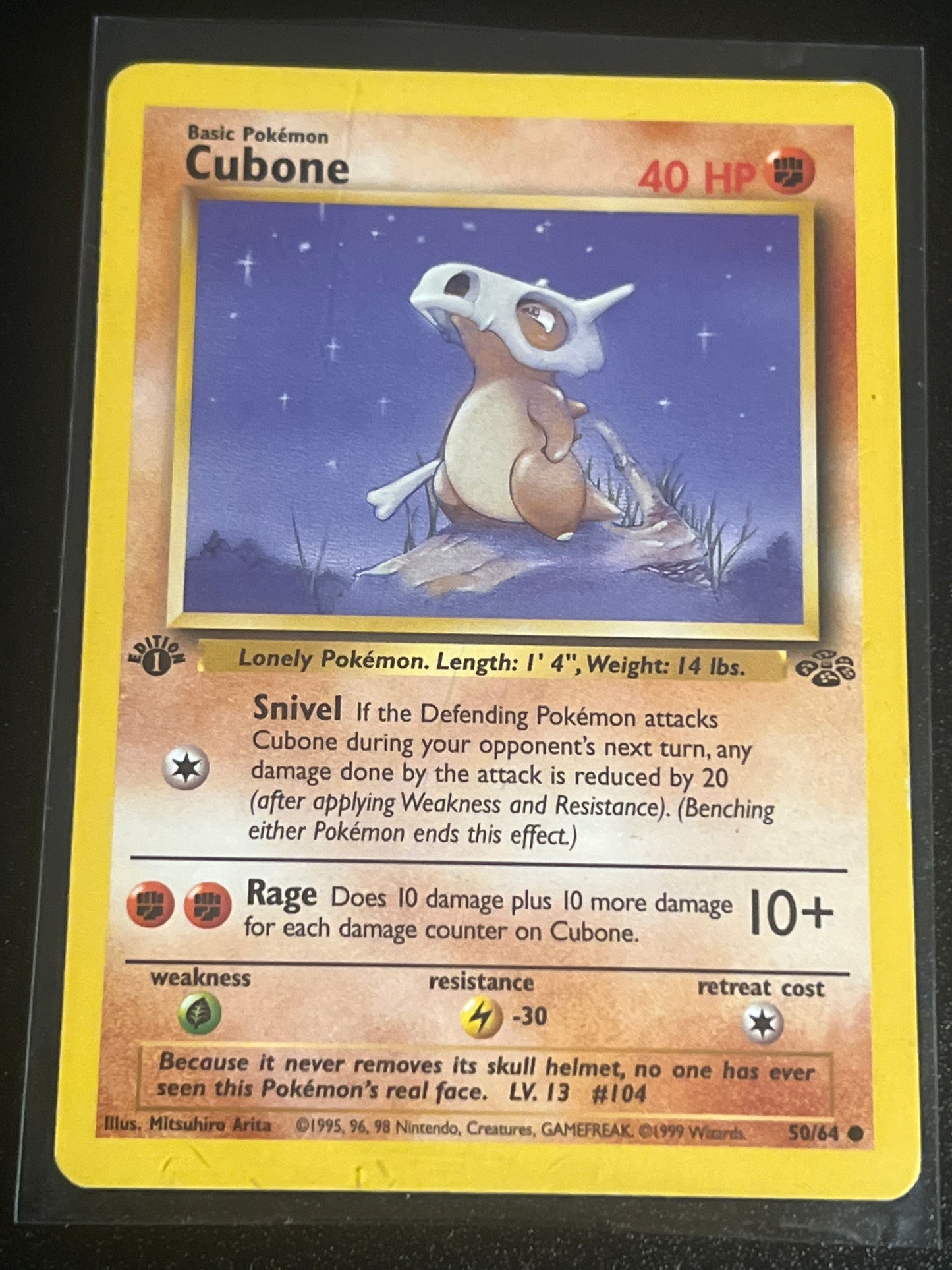 1999 Pokemon CUBONE - FIRST EDITION - #50