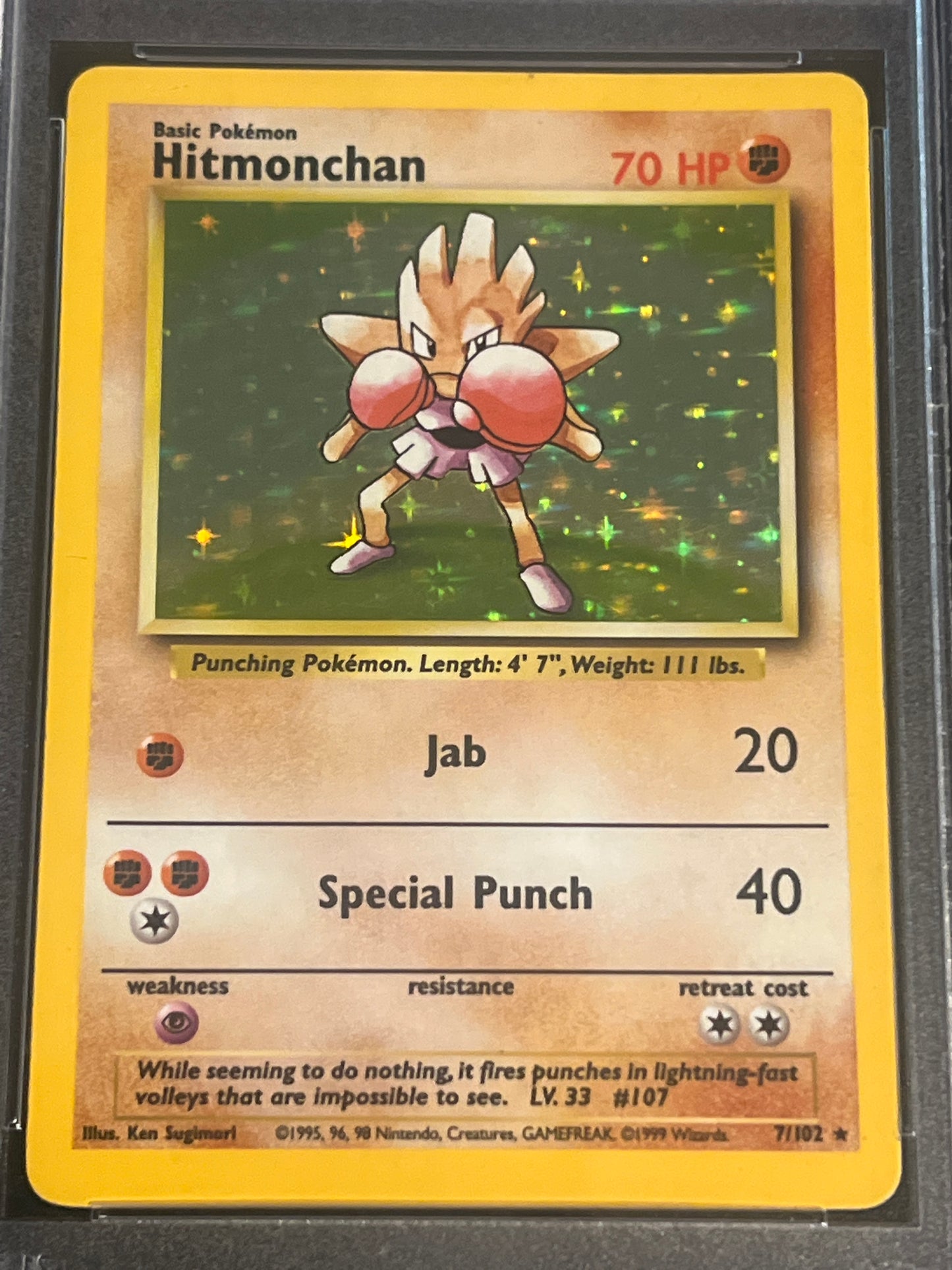 1999 Pokemon Game HITMONCHAN - Holo - PSA 4 #7