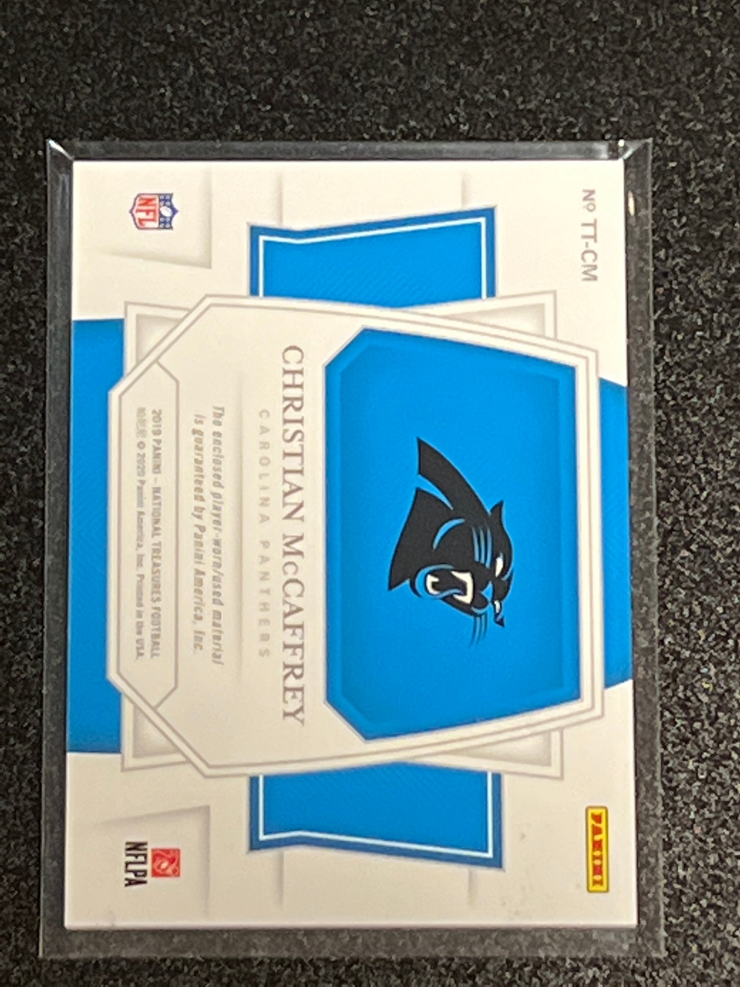 2019 Panini Nat. Treas. CHRISTIAN MCCAFFREY - Patch Card - 65/99 - #TT-CM