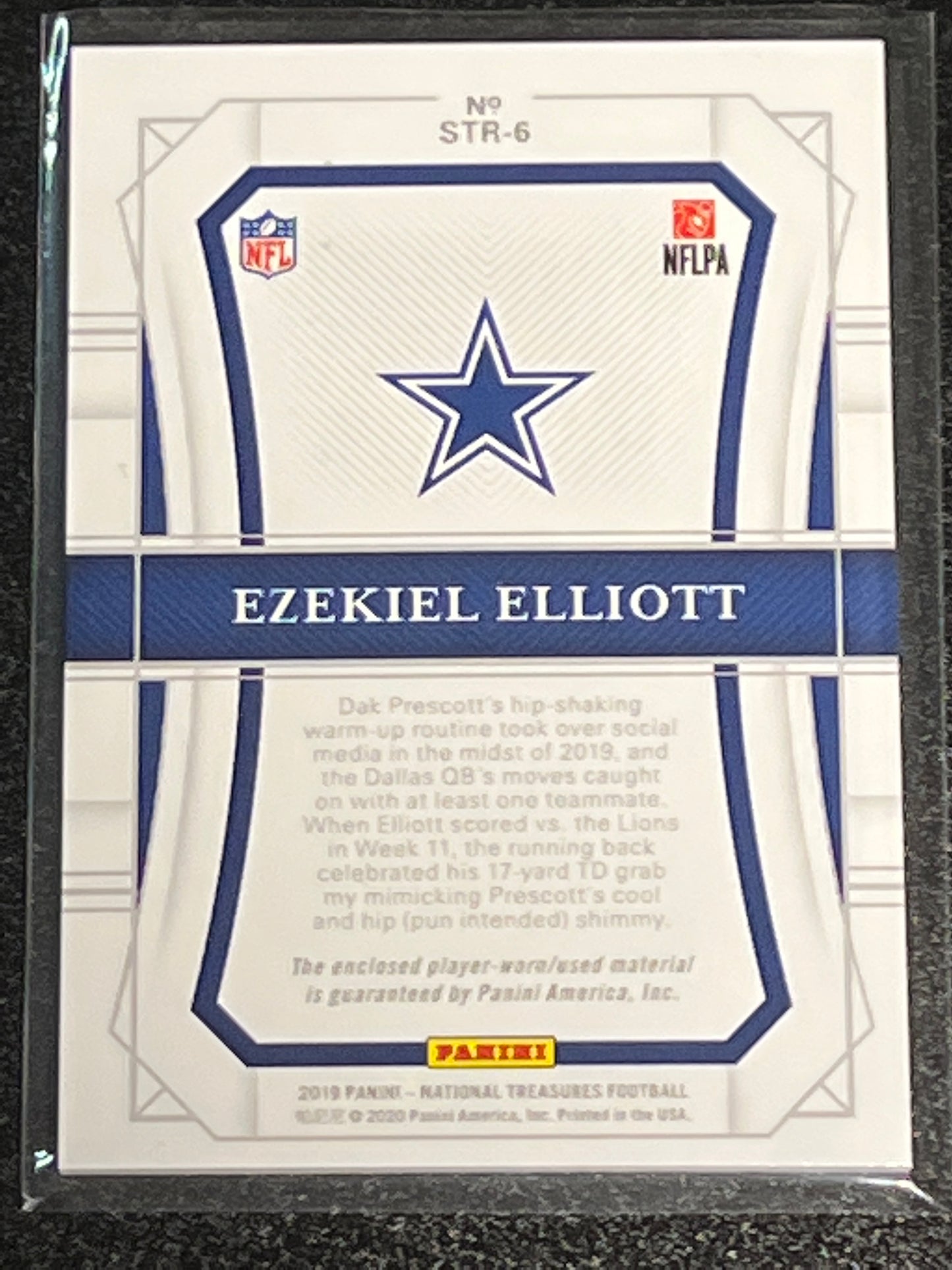 2019 Panini Nat. Treas. EZEKIEL ELLIOTT - Patch Card - 20/99 - #STR-6