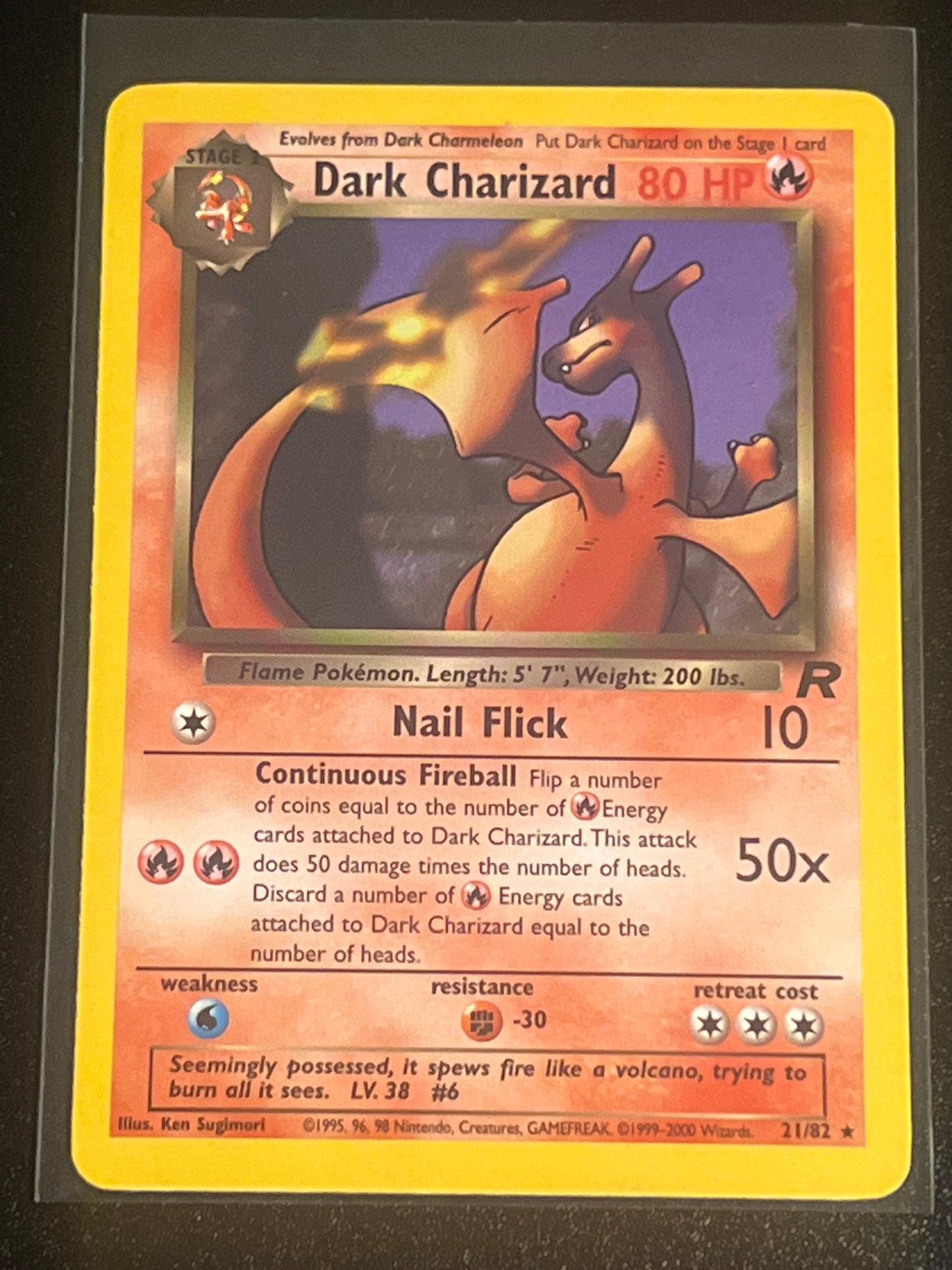1999-2000 Pokemon DARK CHARIZARD - Team Rocket - #21