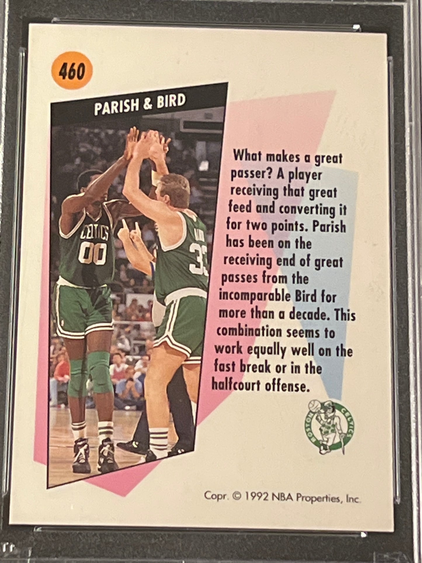 1991 Skybox LARRY BIRD & ROBERT PARISH - #460 - PSA 9
