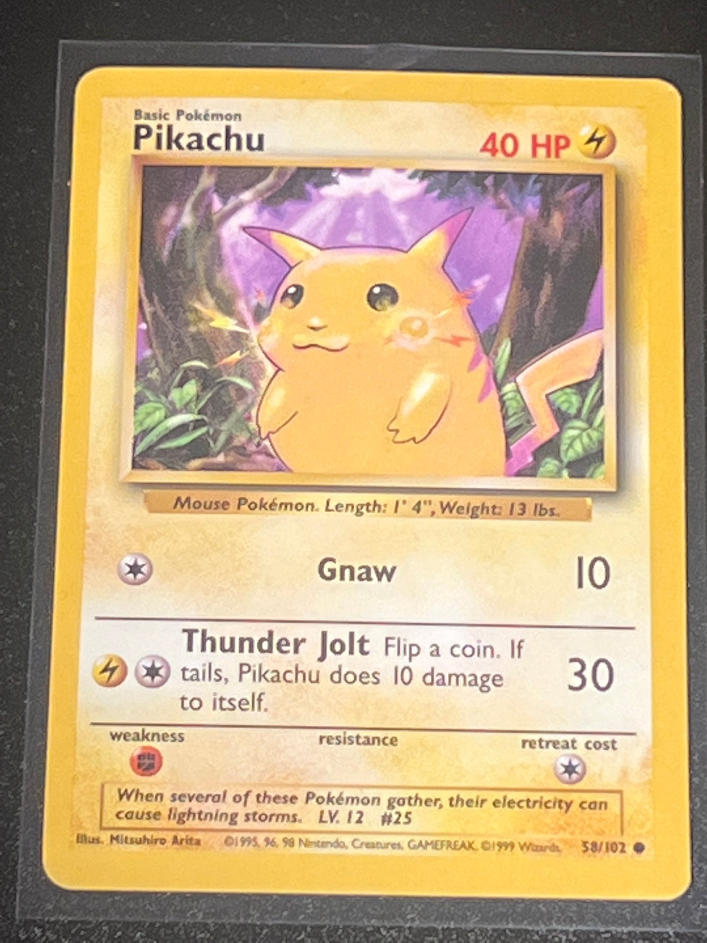 1999 Pokemon PIKACHU - YELLOW CHEEK #58