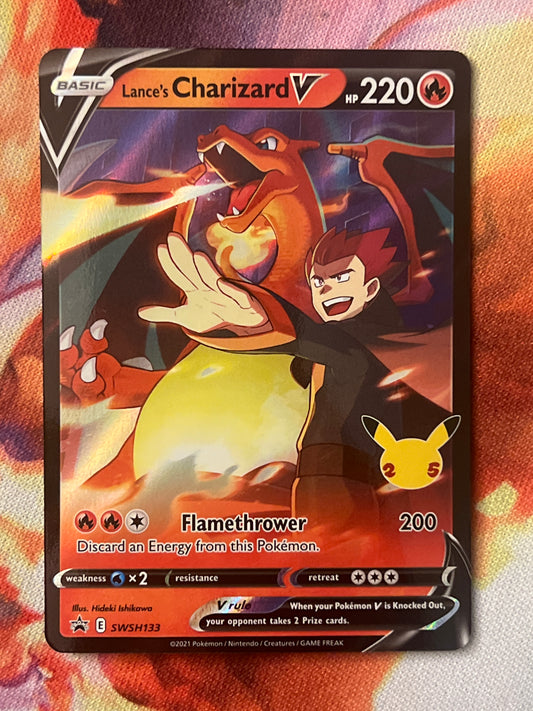 2021 Pokemon Lance's Charizard V - Black Star Promo - #SWSH133