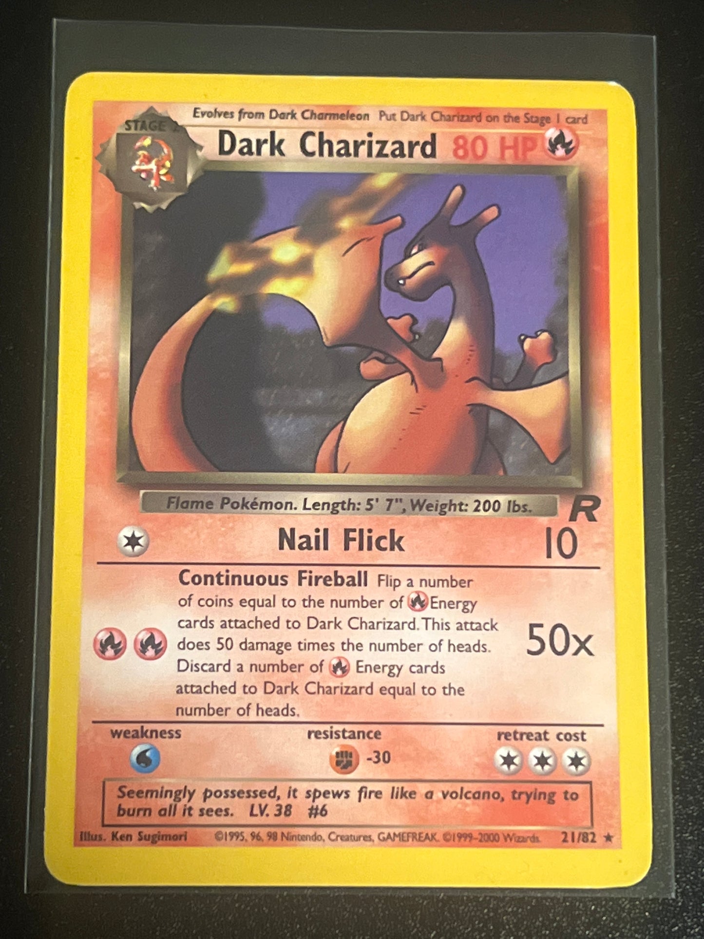 1999-2000 Pokemon DARK CHARIZARD - Team Rocket - #21