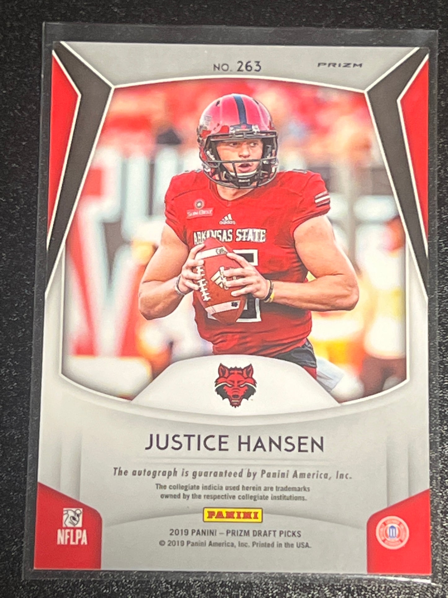 2019 Panini Prizm Draft JUSTICE HANSEN - AUTO - RC - #263