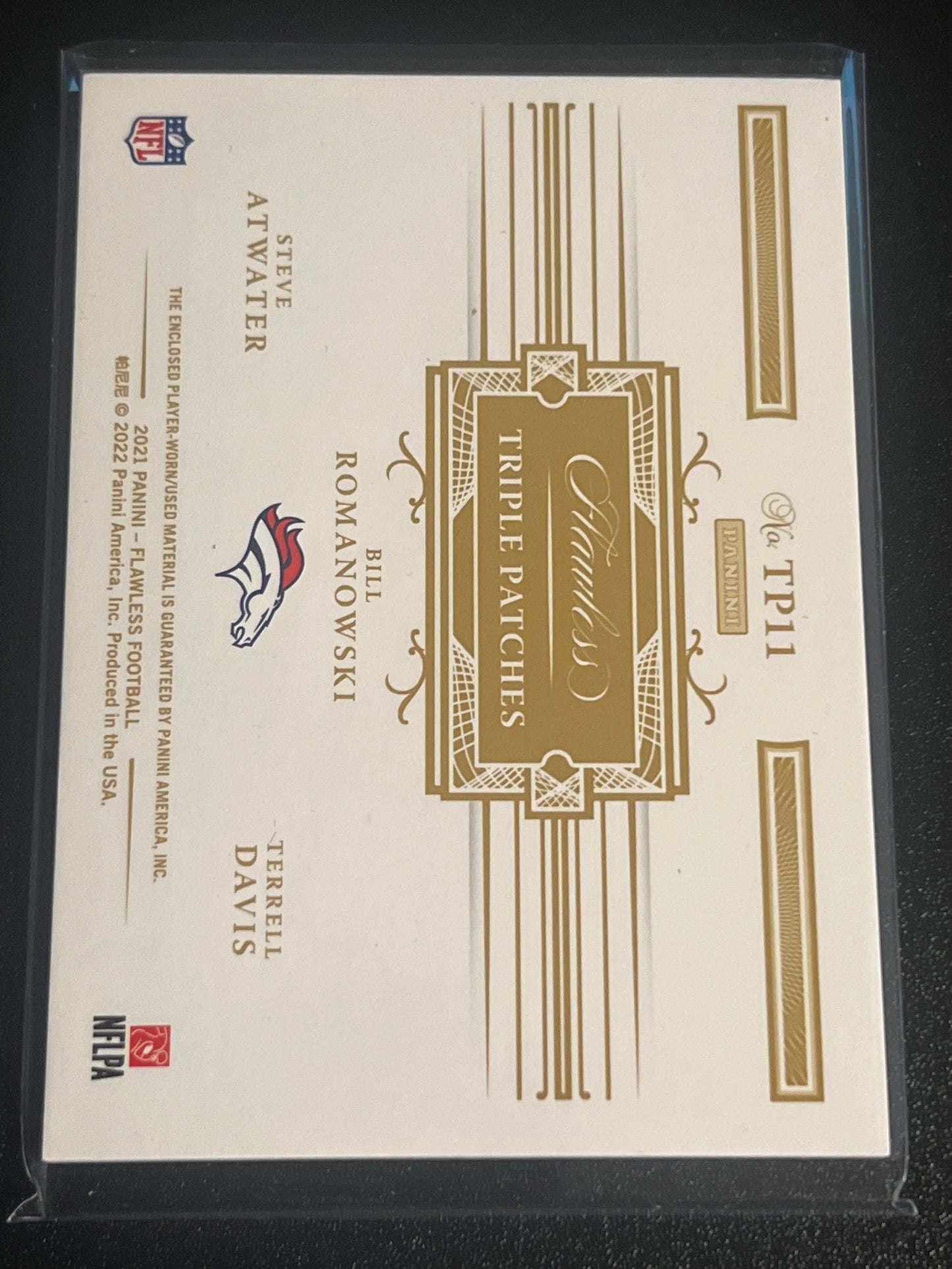 2021 Panini Flawless ATWATER / ROMANOWSKI / DAVIS - Triple Patch - 04/25 - #TP11