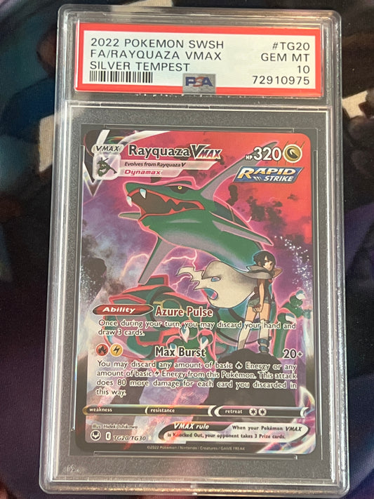 2022 Pokemon Rayquaza Vmax - Trainer Gallery - Ultra Rare - Graded PSA 10 - #TG20