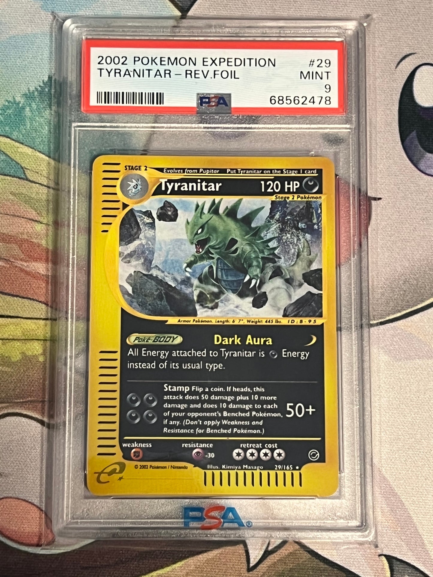 2002 Pokemon Tyranitar - E-Reader - Reverse Holo - PSA 9 - #29