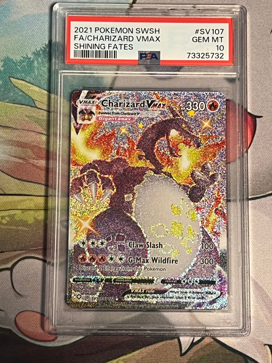 2021 Pokemon Charizard Vmax - Shiny Vault - PSA 10 - #SV107