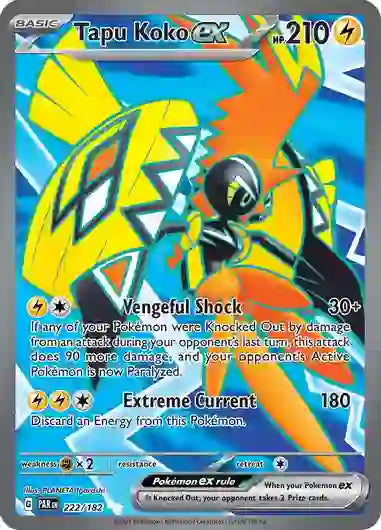 Pokemon - SV04 Paradox Rift - Tapu Koko ex - 222/182