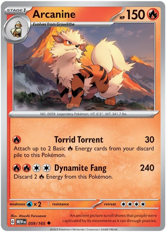 Pokemon - SV151 Scarlet & Violet 151 - Arcanine - 059/165