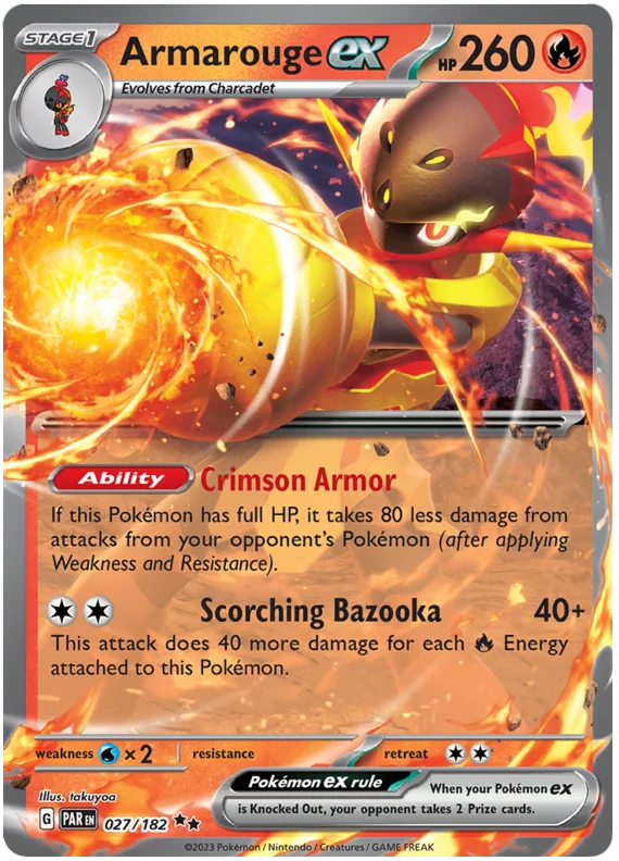 2023 Pokemon - SV04 Paradox Rift - Armarouge ex - 027/182