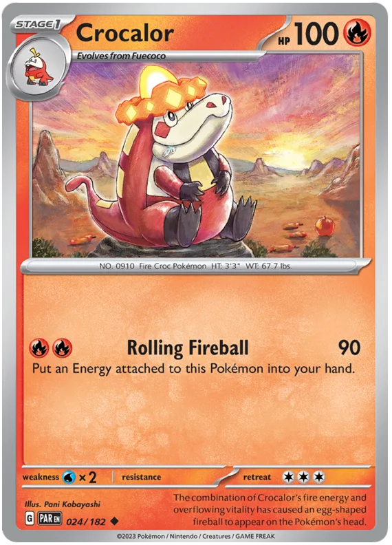 2023 Pokemon - SV04 Paradox Rift - Crocalor - 024/182