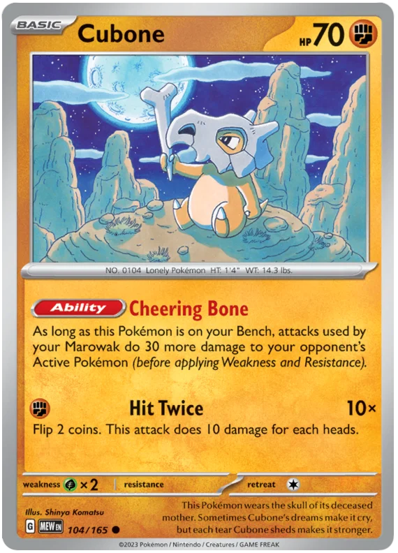 Pokemon - SV151 Scarlet & Violet 151 - Cubone - 104/165