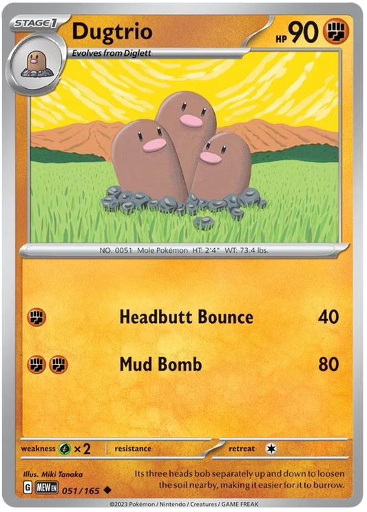 Pokemon - SV151 Scarlet & Violet 151 - Dugtrio - 051/165